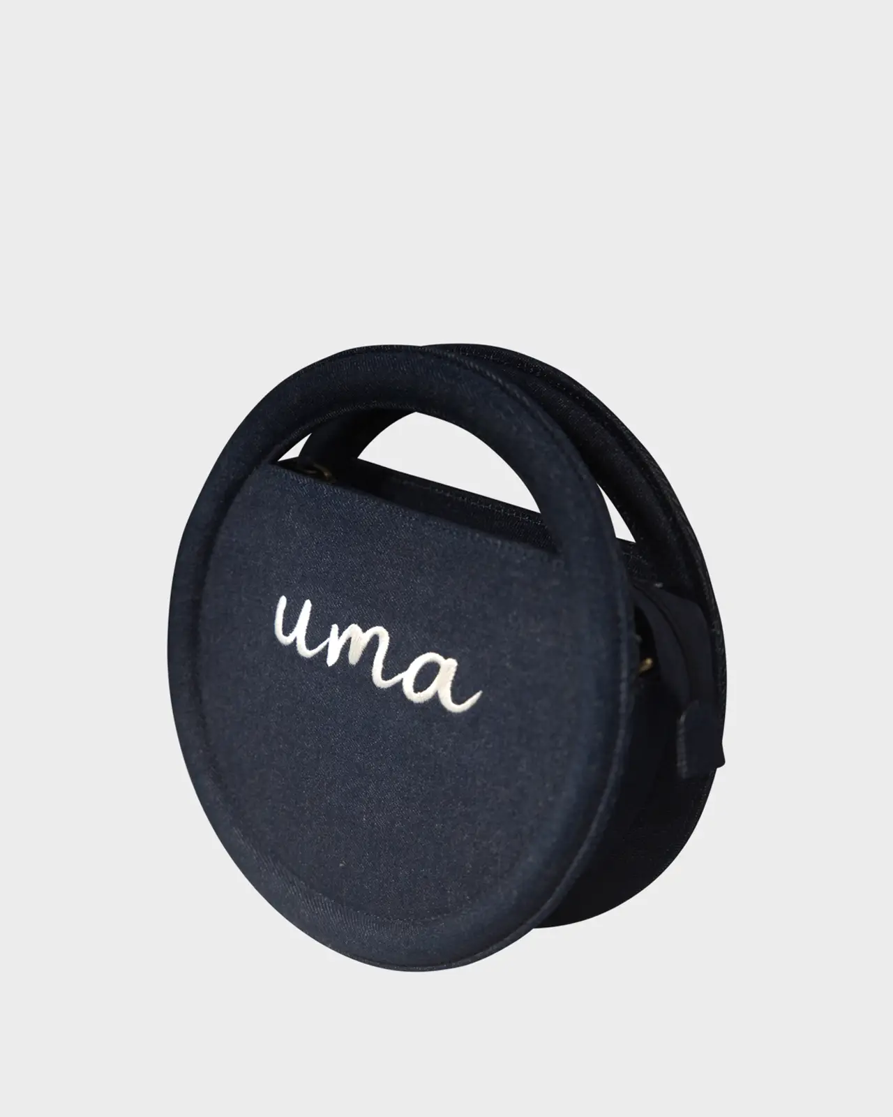 Denim Golu Round Dark Blue Denim Sling Bag - Image 2