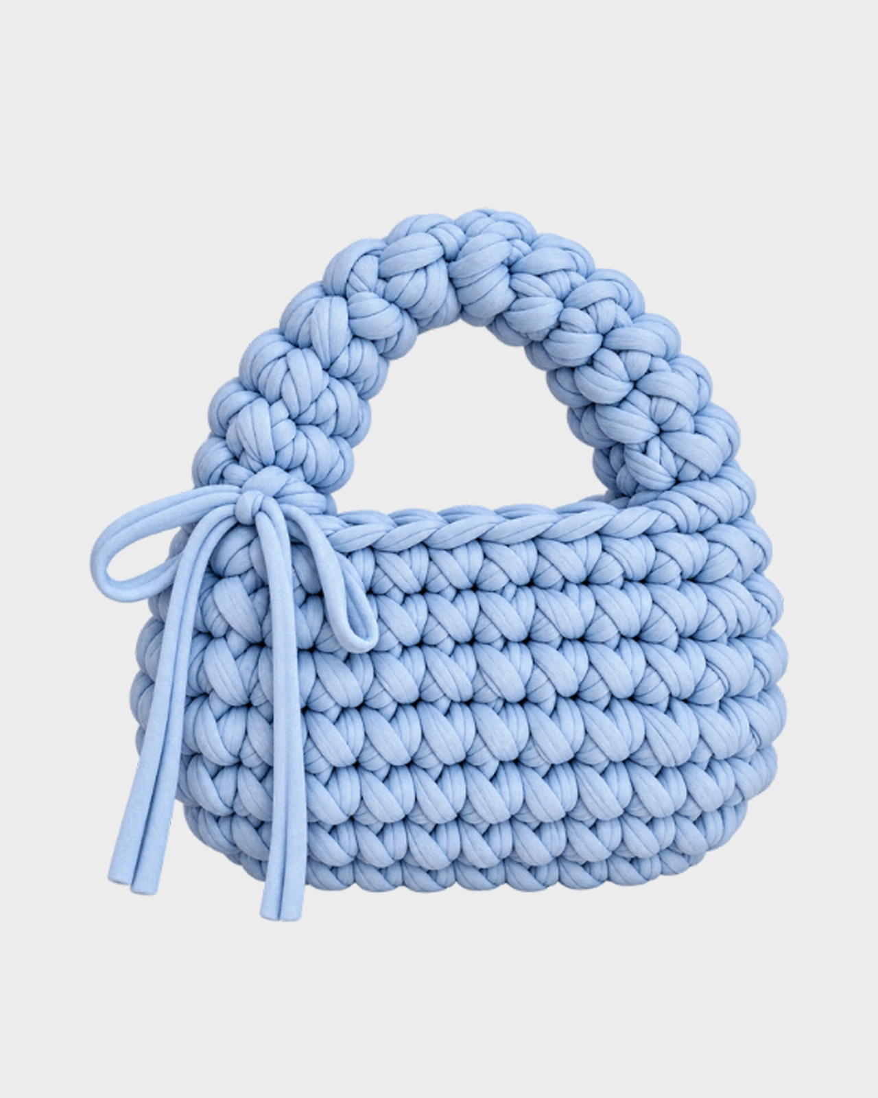 Noir Loop Chotu Light Blue Macramé Handbag