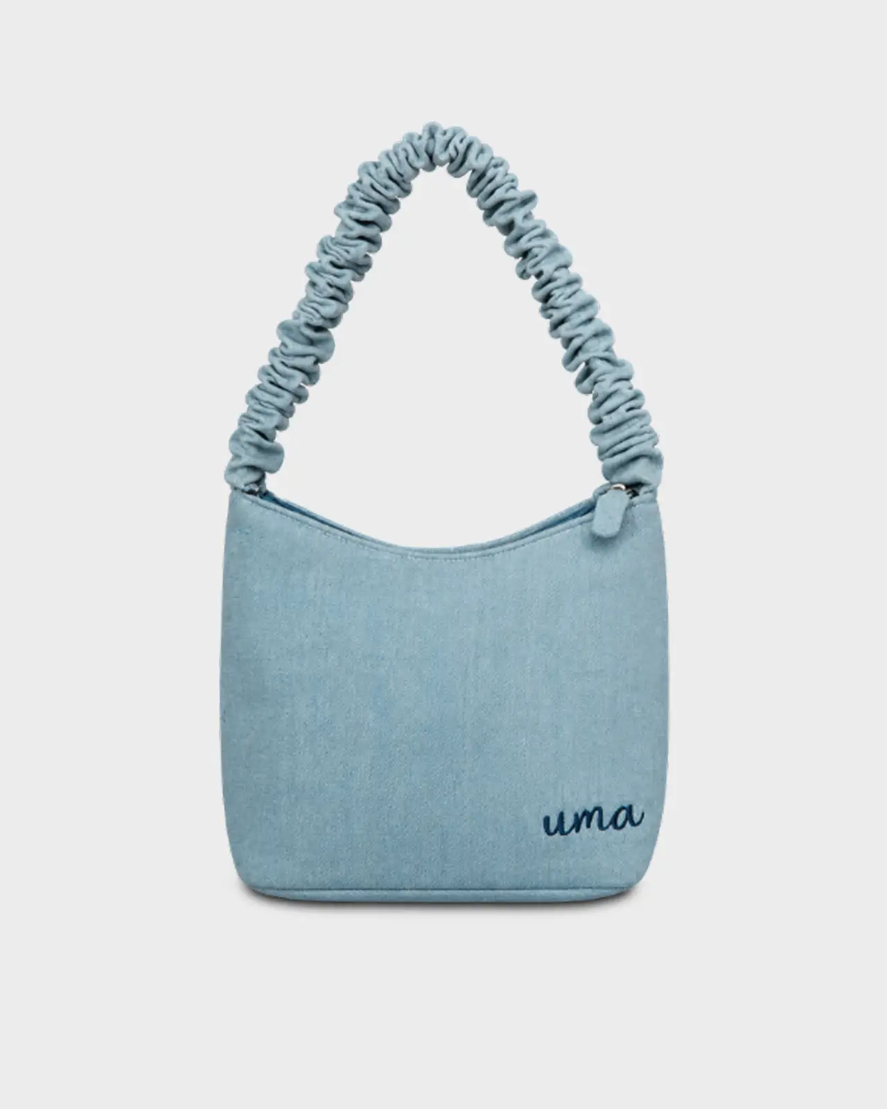 Denim Scrunchy Sky Blue Denim Shoulder Bag